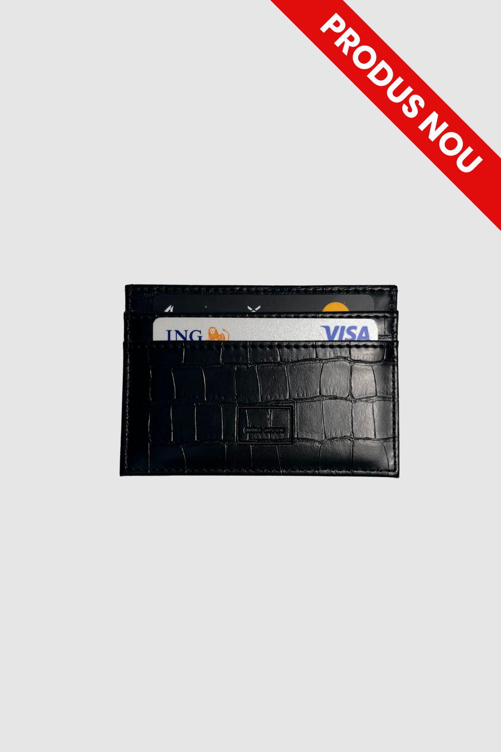 The Card Holder Croco Negru