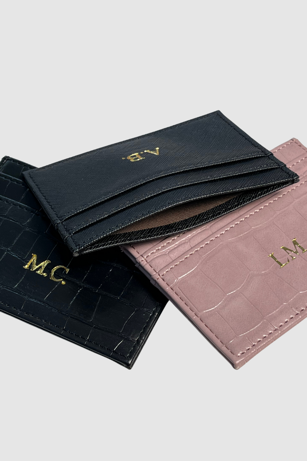 The Card Holder Croco Negru