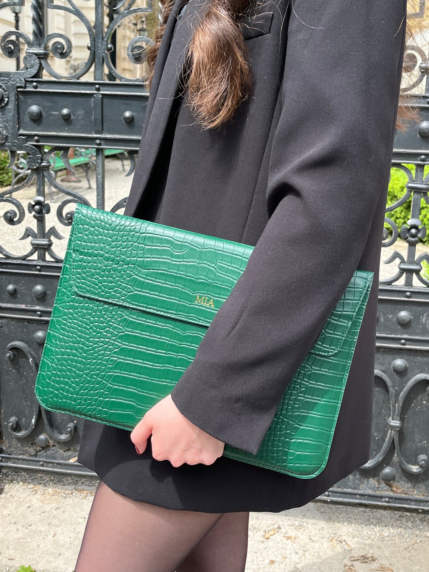 The Croco Laptop Verde Emerald
