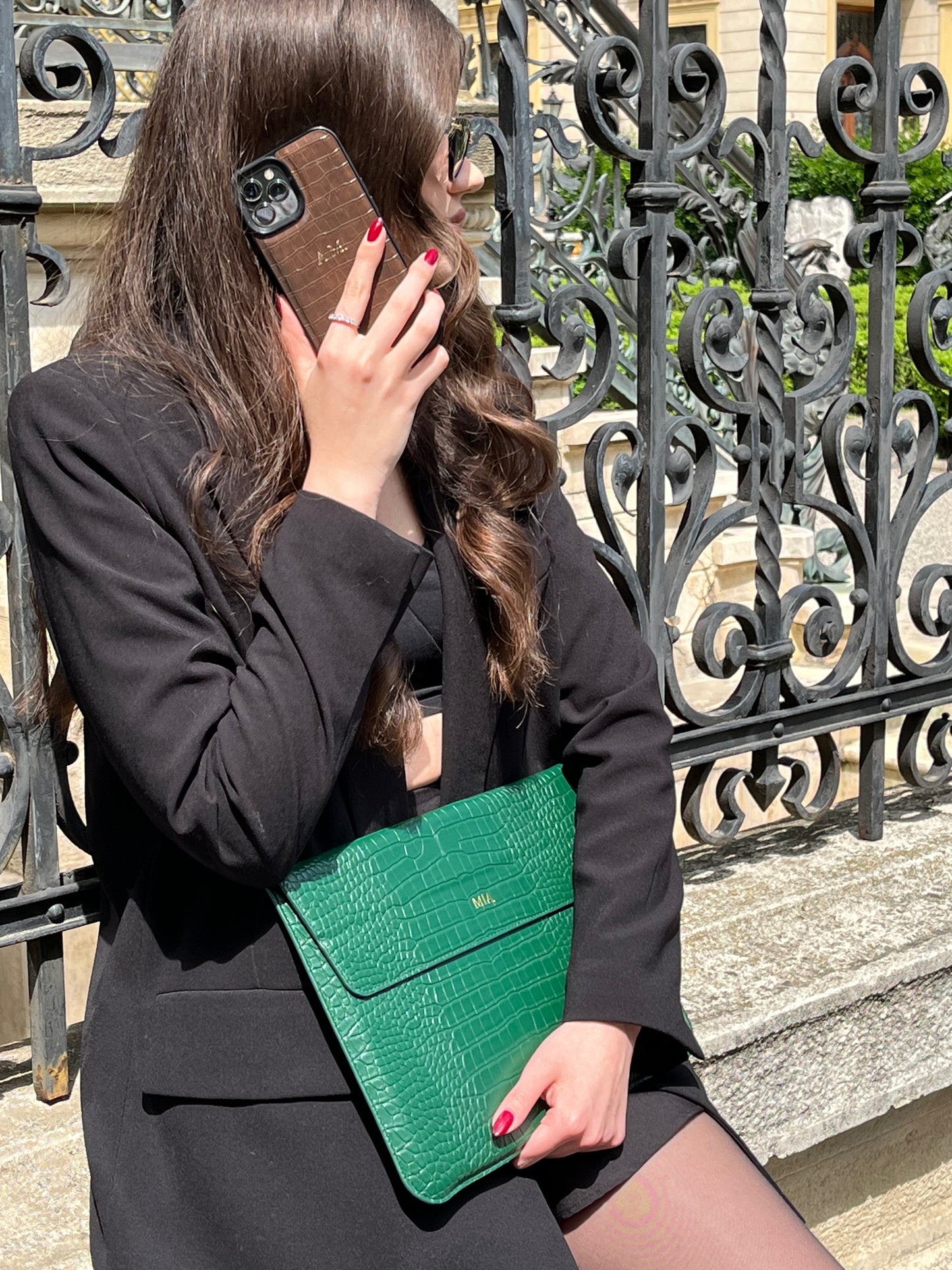 The Croco Laptop Verde Emerald
