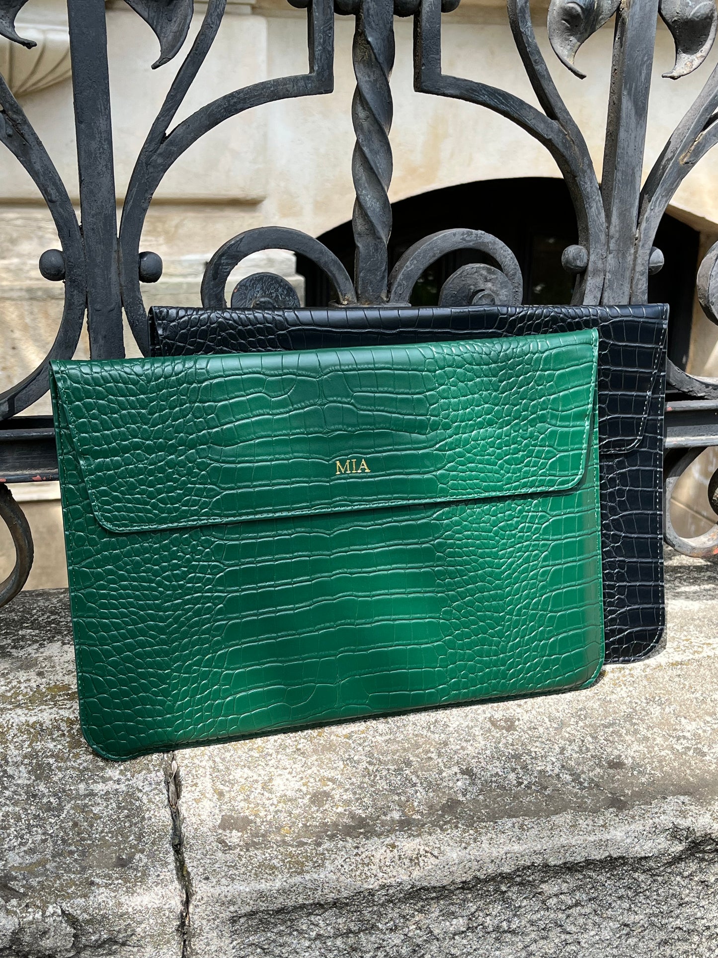 The Croco Laptop Verde Emerald