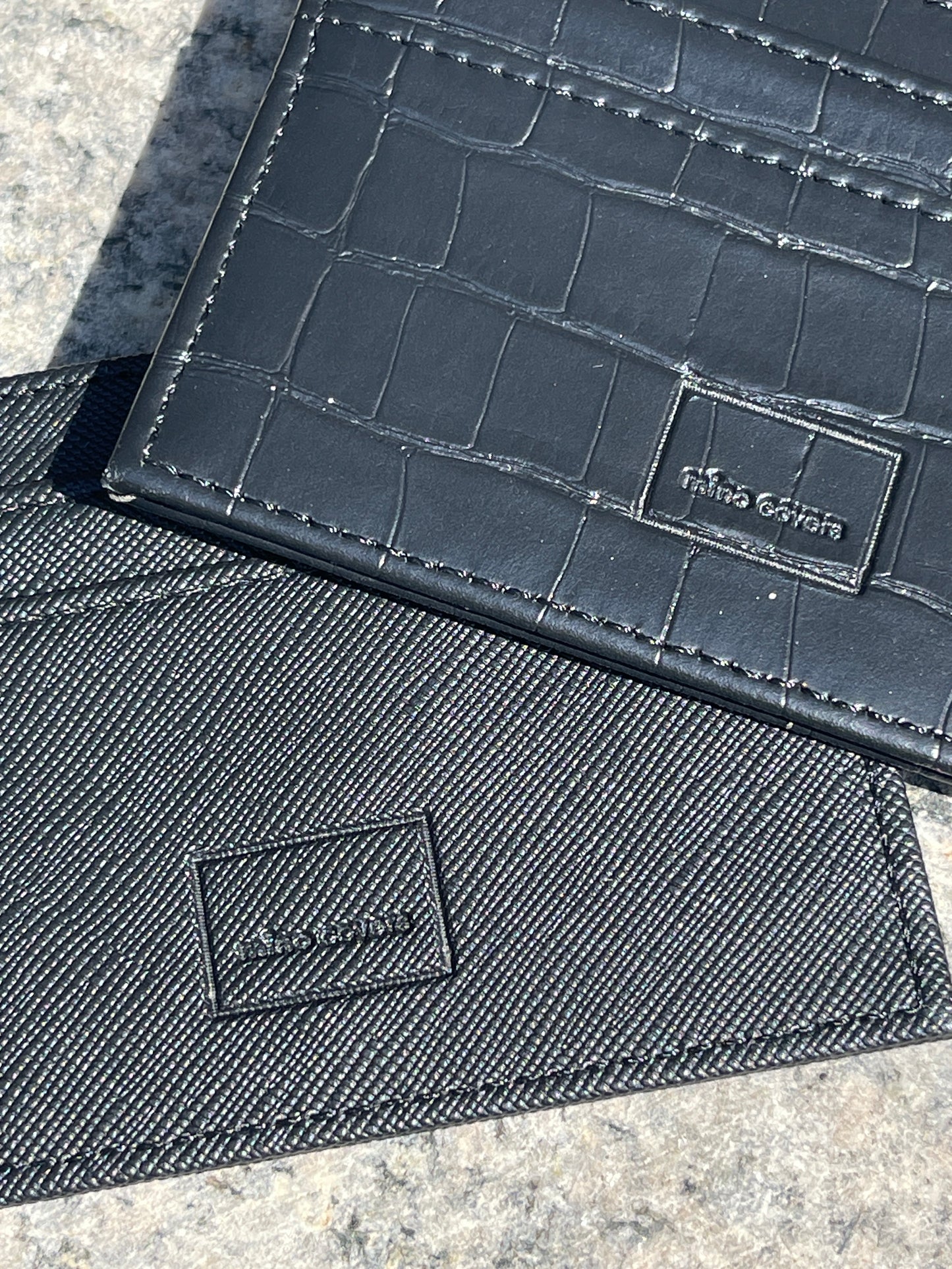 The Card Holder Croco Negru