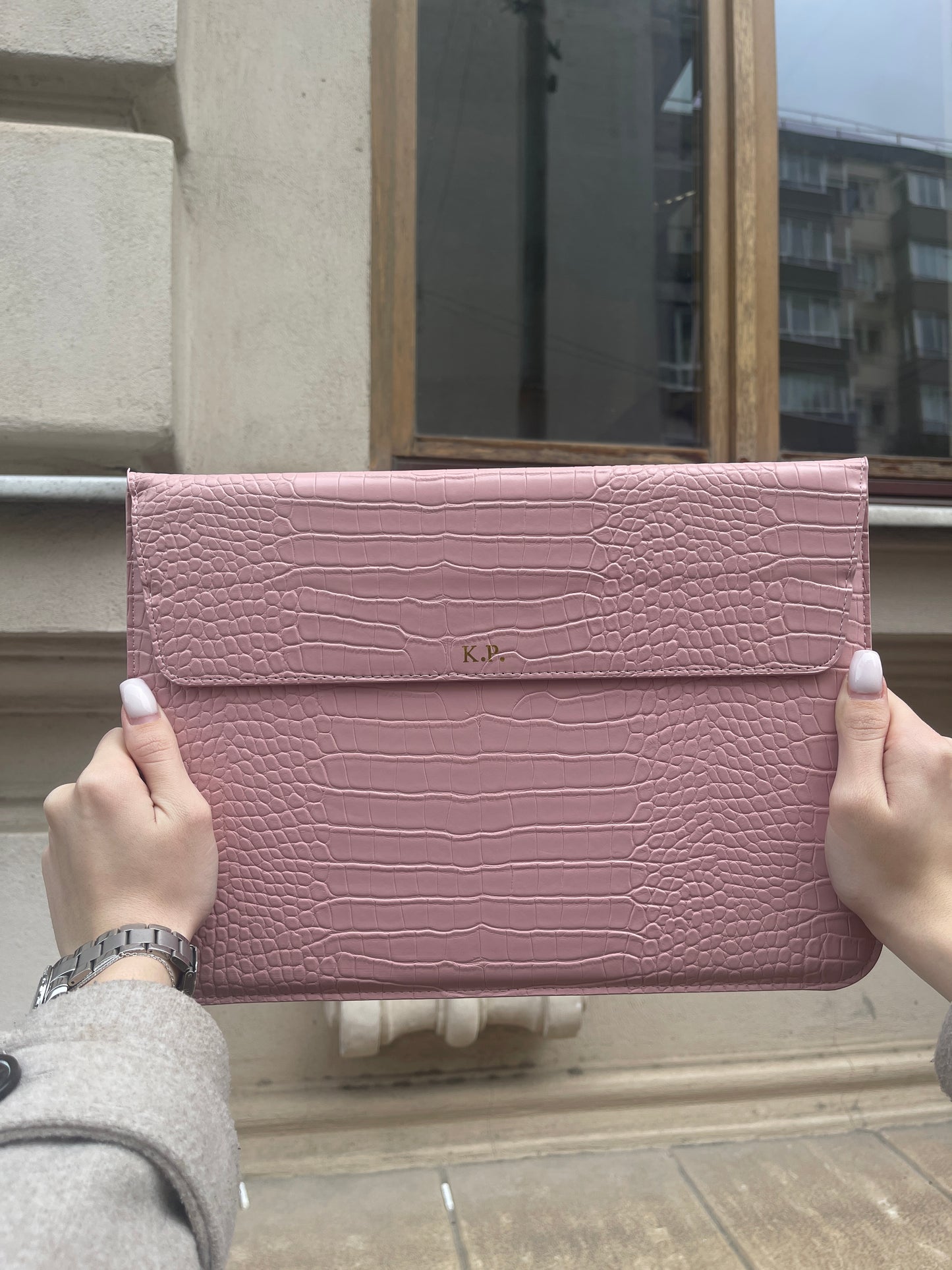 The Croco Laptop Pink