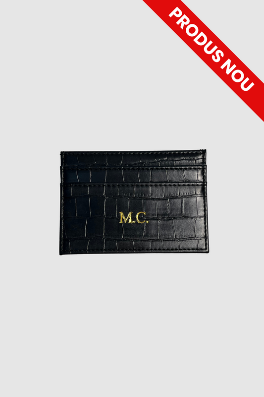 The Card Holder Croco Negru