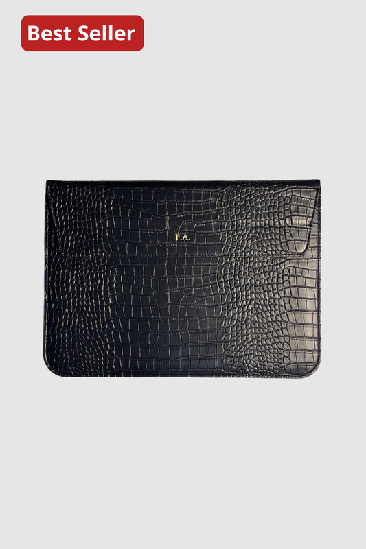 The Croco Laptop Negru