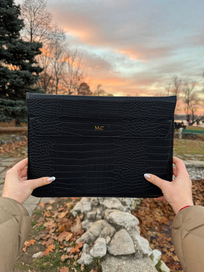 The Croco Laptop Negru