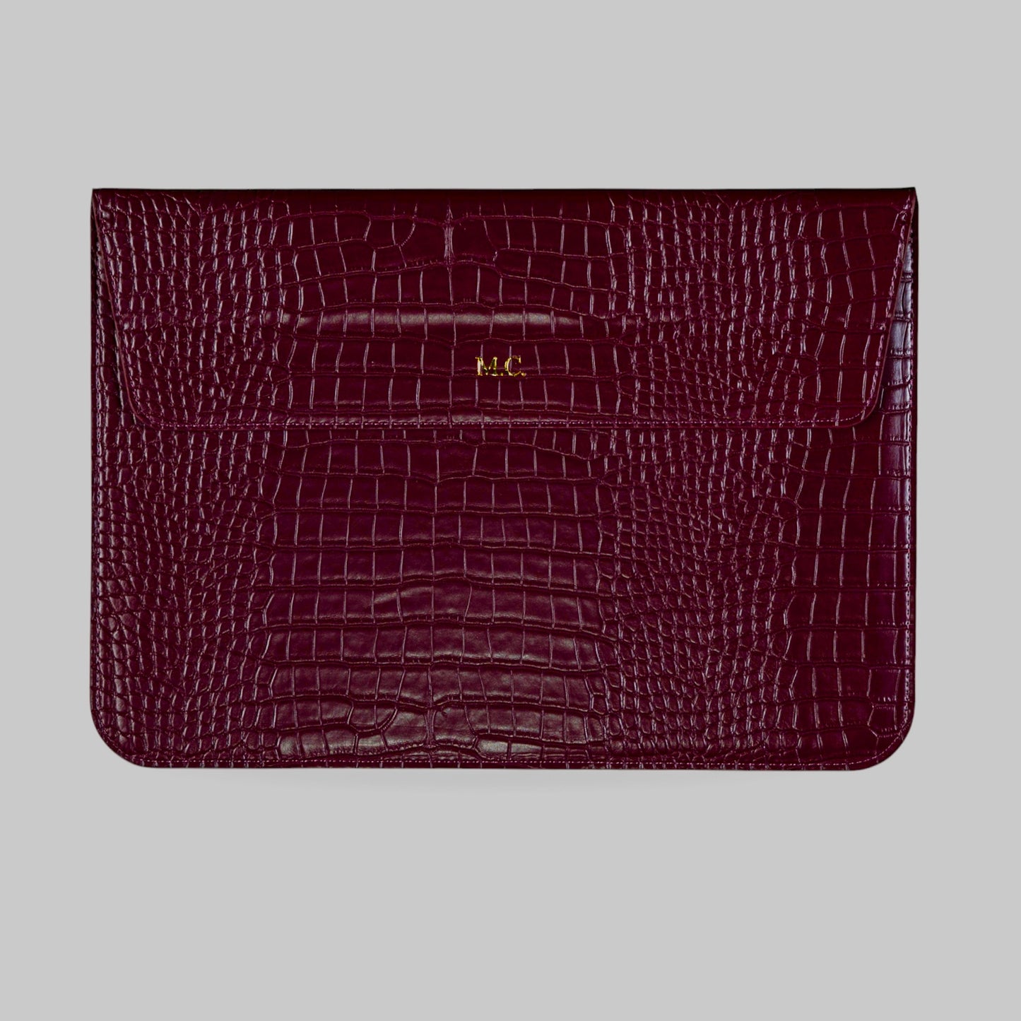 The Croco Laptop Burgundy