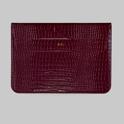 The Croco Laptop Burgundy