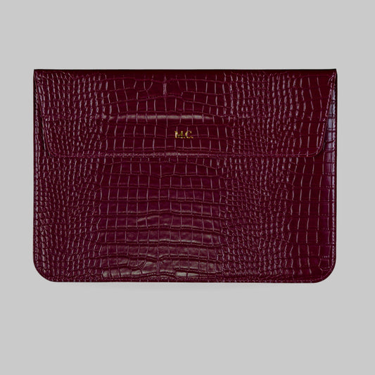 The Croco Laptop Burgundy