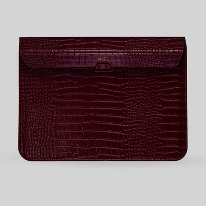 The Croco Laptop Burgundy