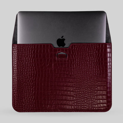 The Croco Laptop Burgundy