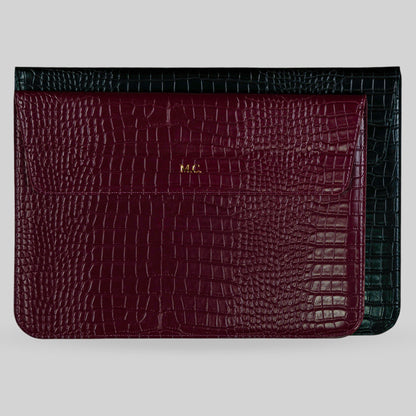 The Croco Laptop Burgundy